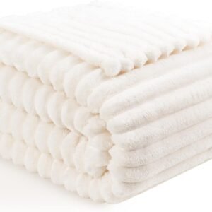 Vessia Flannel Fleece Throw Blanket Couch Sofa Bed