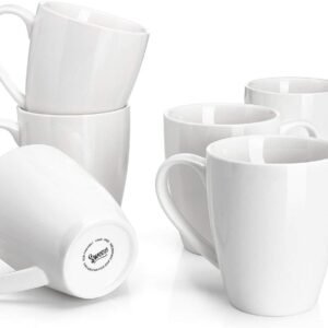 Sweese Porcelain 16oz Mug Set of 6 White