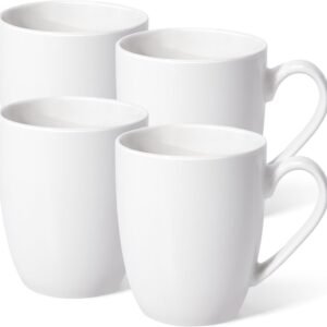 Ceramic Coffee Mugs Set of 4 16oz White