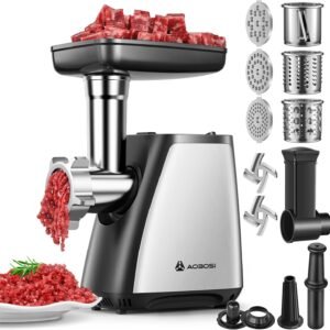 AAOBOSI 4-In-1 Electric Meat Grinder 2800W Stainless Steel