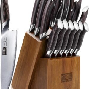 HOSHANHO 16PCS Japanese Knife Set with Block