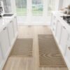 Set of 2 cushioned non-slip kitchen mats washable